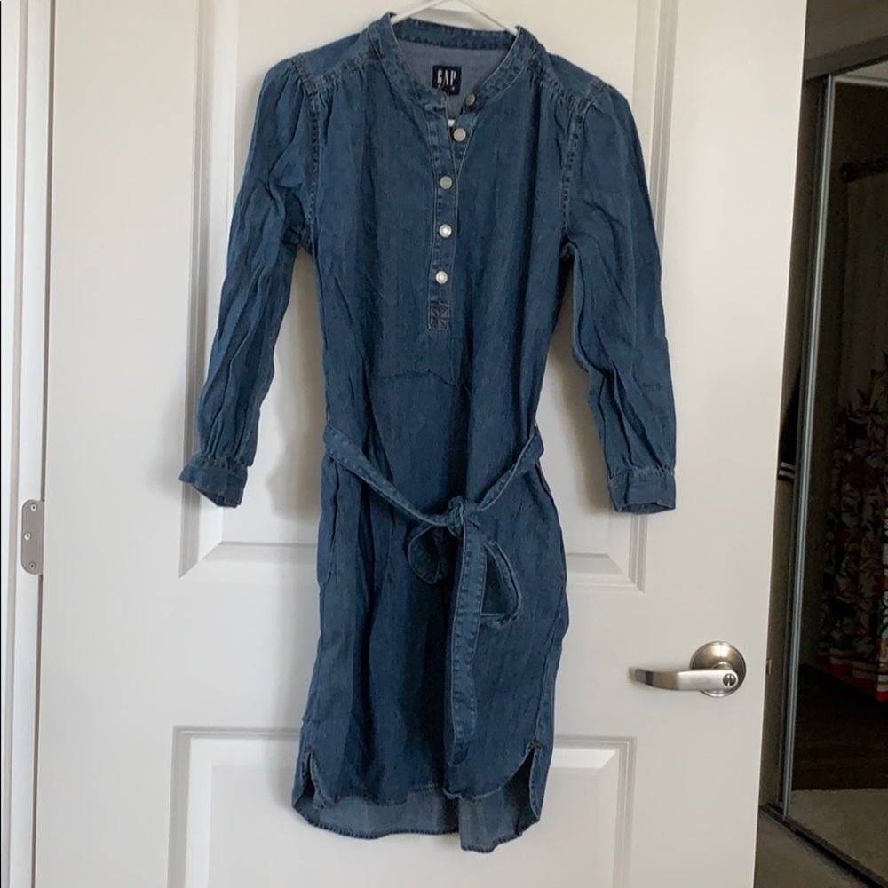 Gap Denim Shift Dress w/ Belt Medium